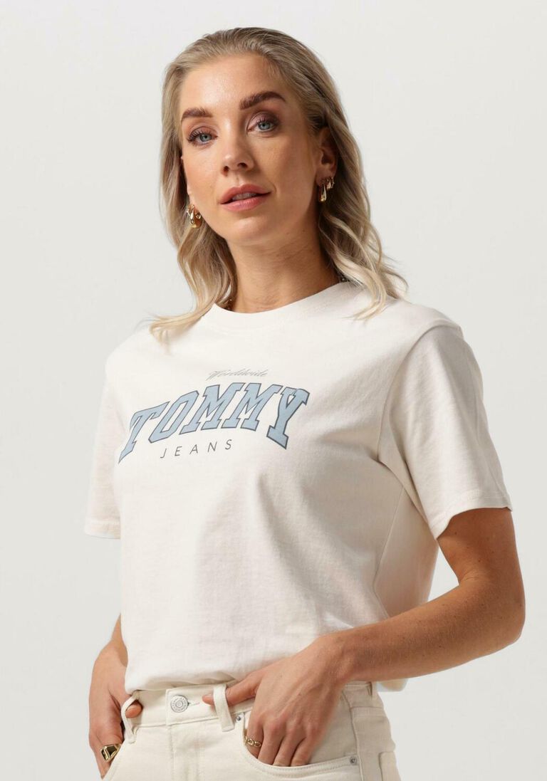 TOMMY JEANS witte tommy jeans t-shirt tjw rlx varsity lux tee