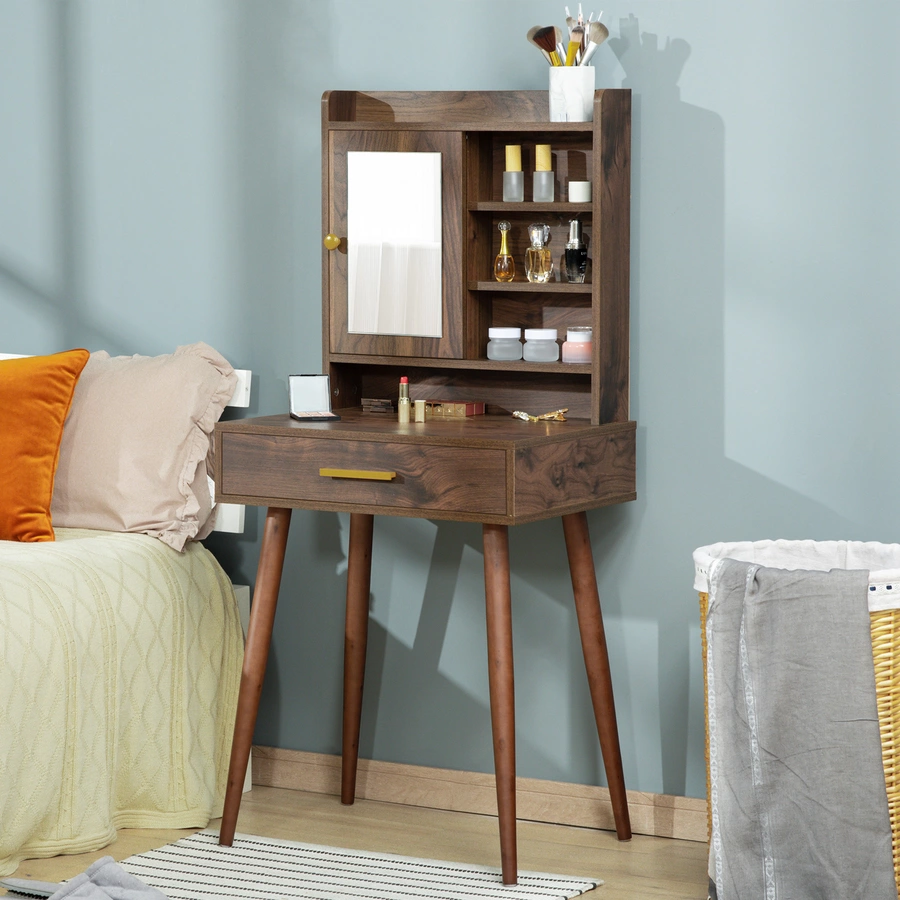 HOMCOM Schminktisch mit Schublade natur