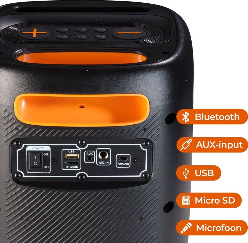 DENVER BPS165 - Partyspeaker - Zwart - Bluetooth - 200W Maximaal Vermogen