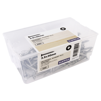 GAMMA schroef universeel platkop verzinkt 3.5x30 mm 200 stuks