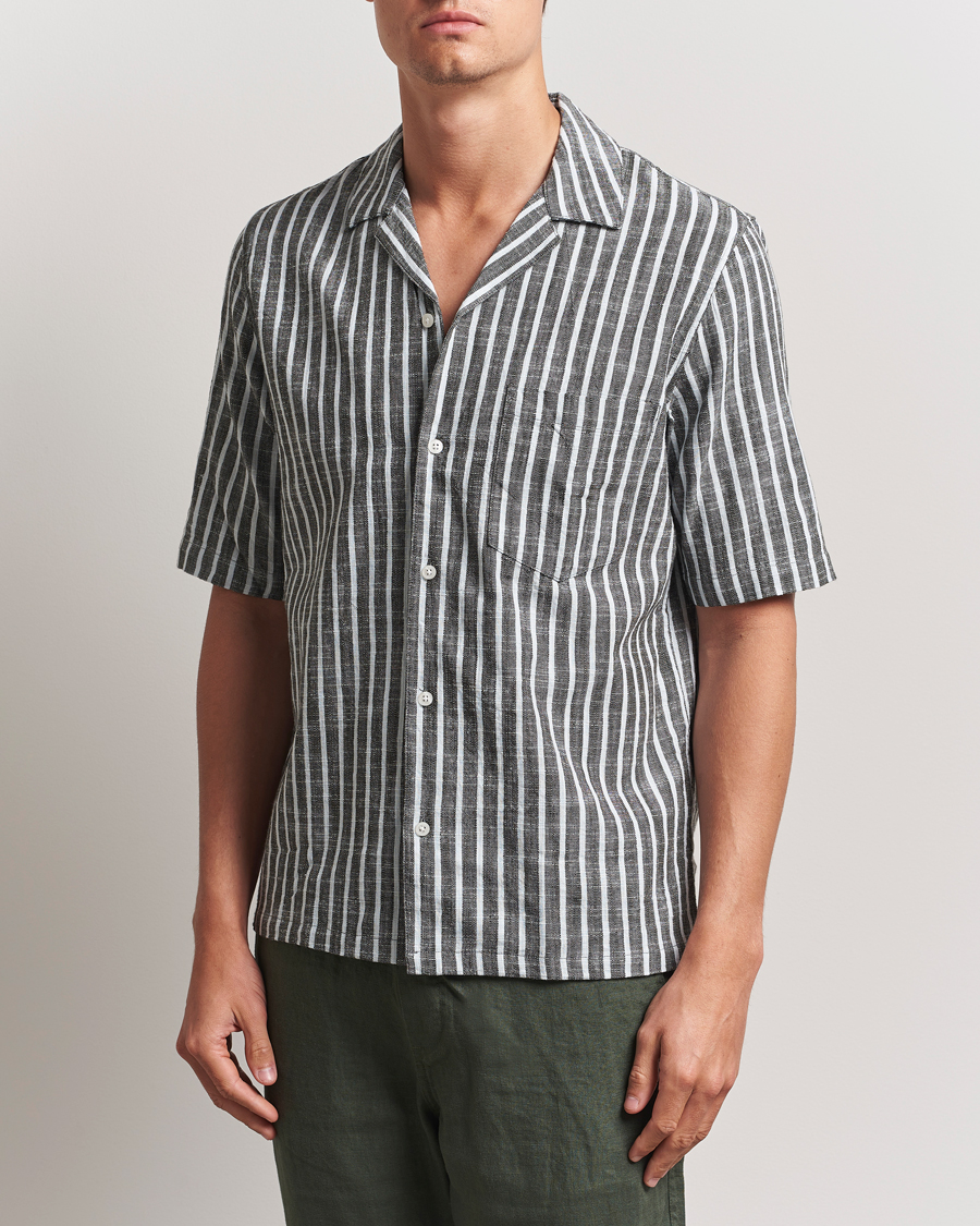 Samsøe Samsøe Oscar Striped Short Sleeve Shirt Climbing Ivy