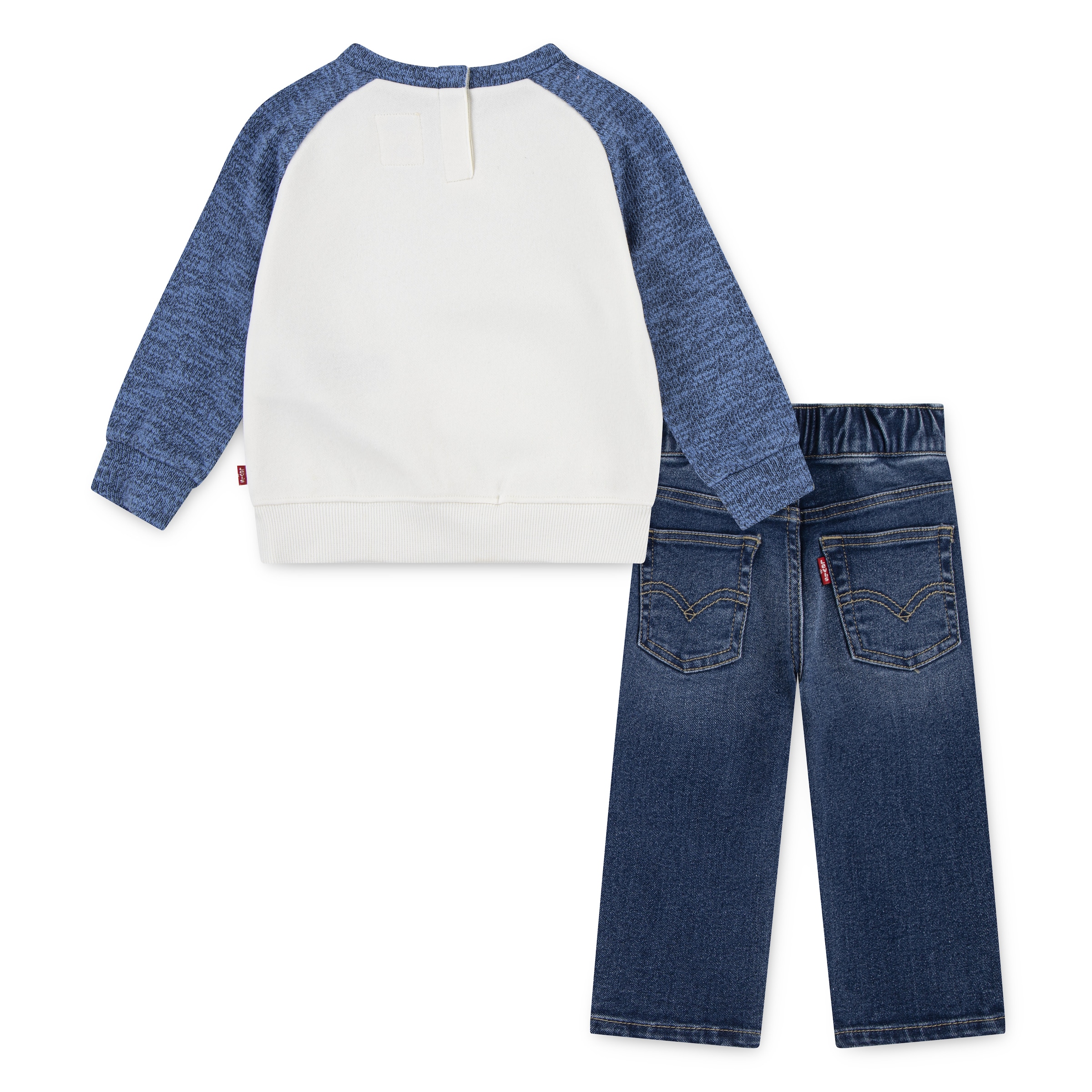 Levi's® Kids Langarmshirt & Hose »LVB SNIT MOTO CREW,DENIM«, 2 Stk. Raglanärmel sorgen für mehr Bewegungsfreiheit