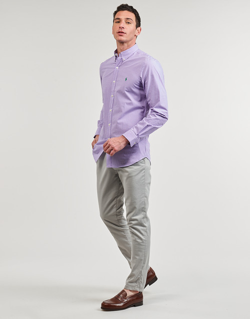 Polo Ralph Lauren - CHEMISE AJUSTEE SLIM FIT EN POPELINE RAYE Violeta / Blanco / Lavanda / Blanco