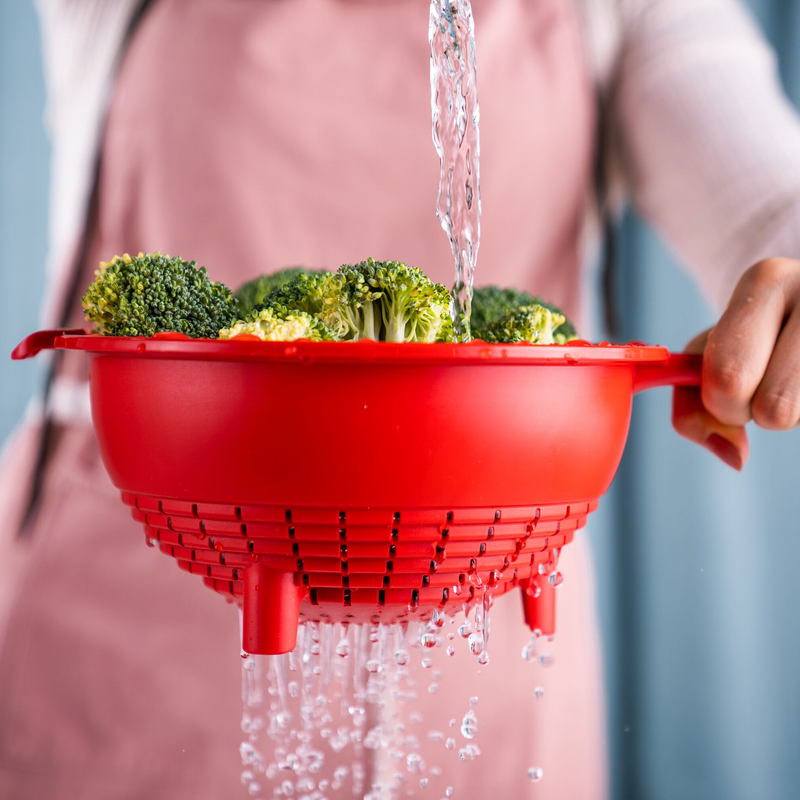 Saladin® Multisieb Praktisches Doppelsieb zum Waschen und Abtropfen von Lebensmitteln