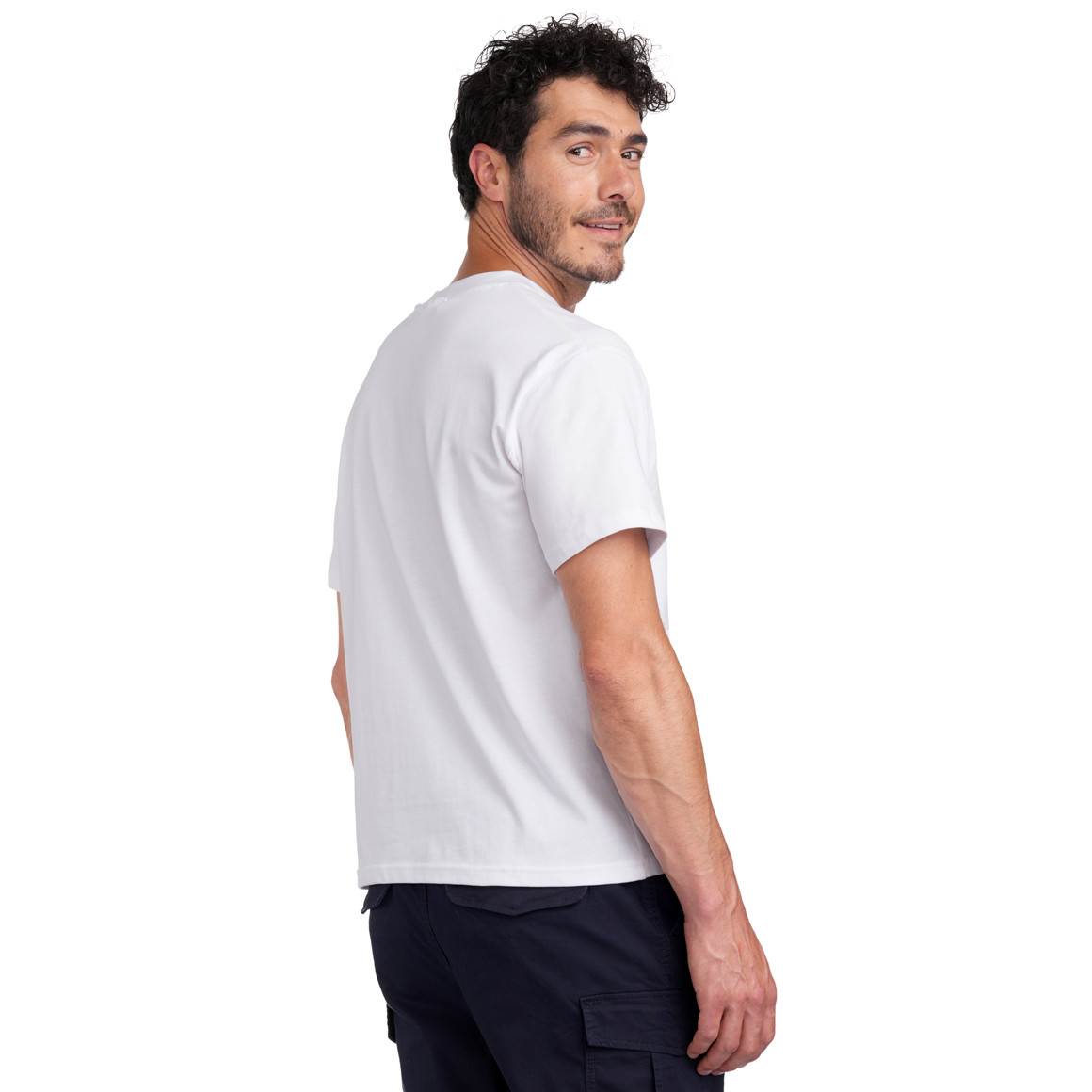 Jonas Nielsen Herren T-Shirt mit Brusttasche weiss