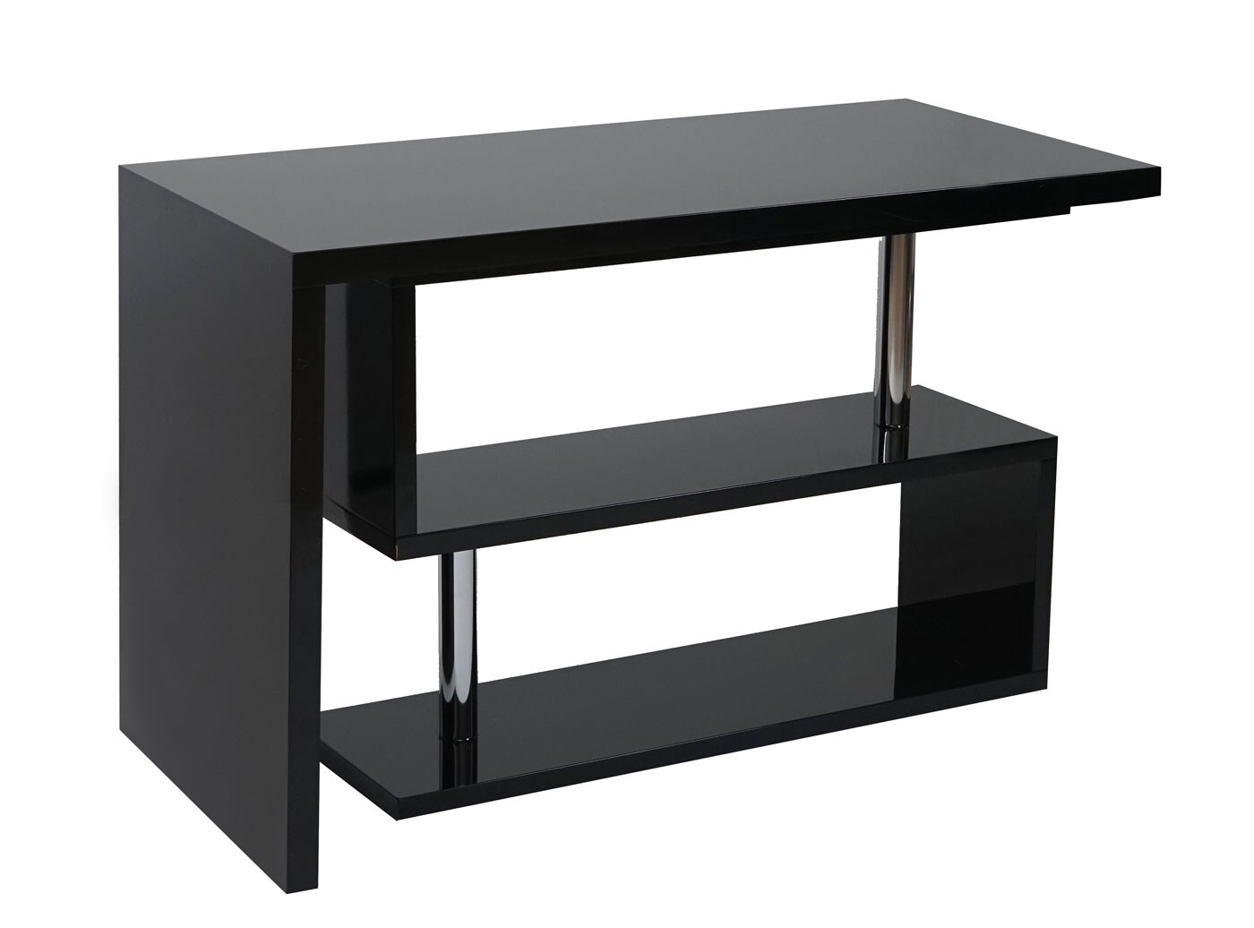 Design Eckschreibtisch MCW-A68, Bürotisch Schreibtisch, hochglanz drehbar 120x60cm ~ schwarz
