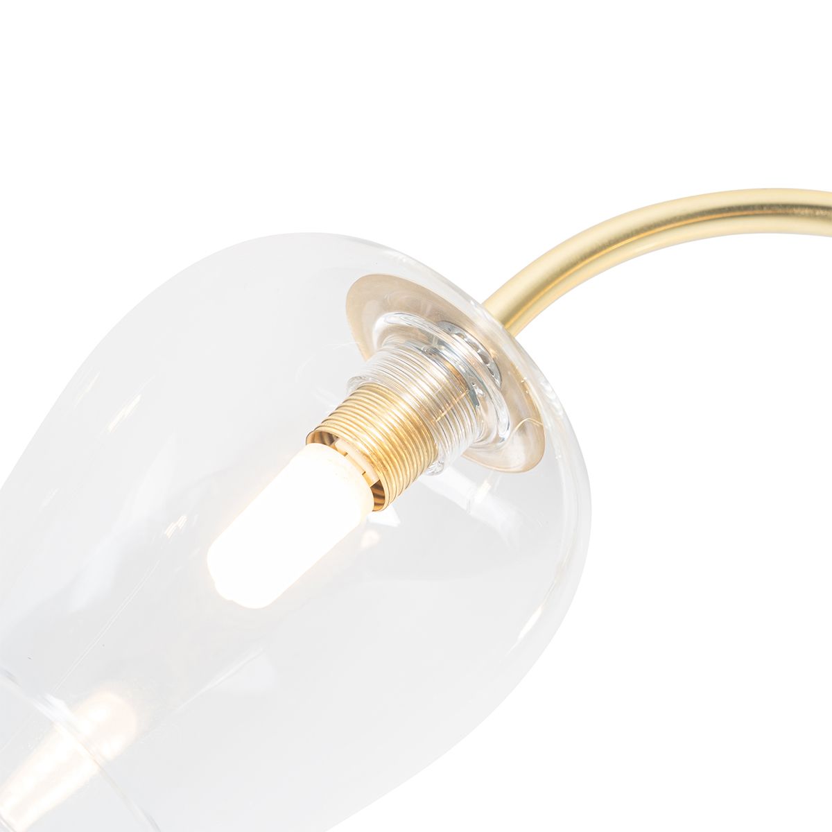 Klassieke plafondlamp goud met glas 3-lichts - Elien