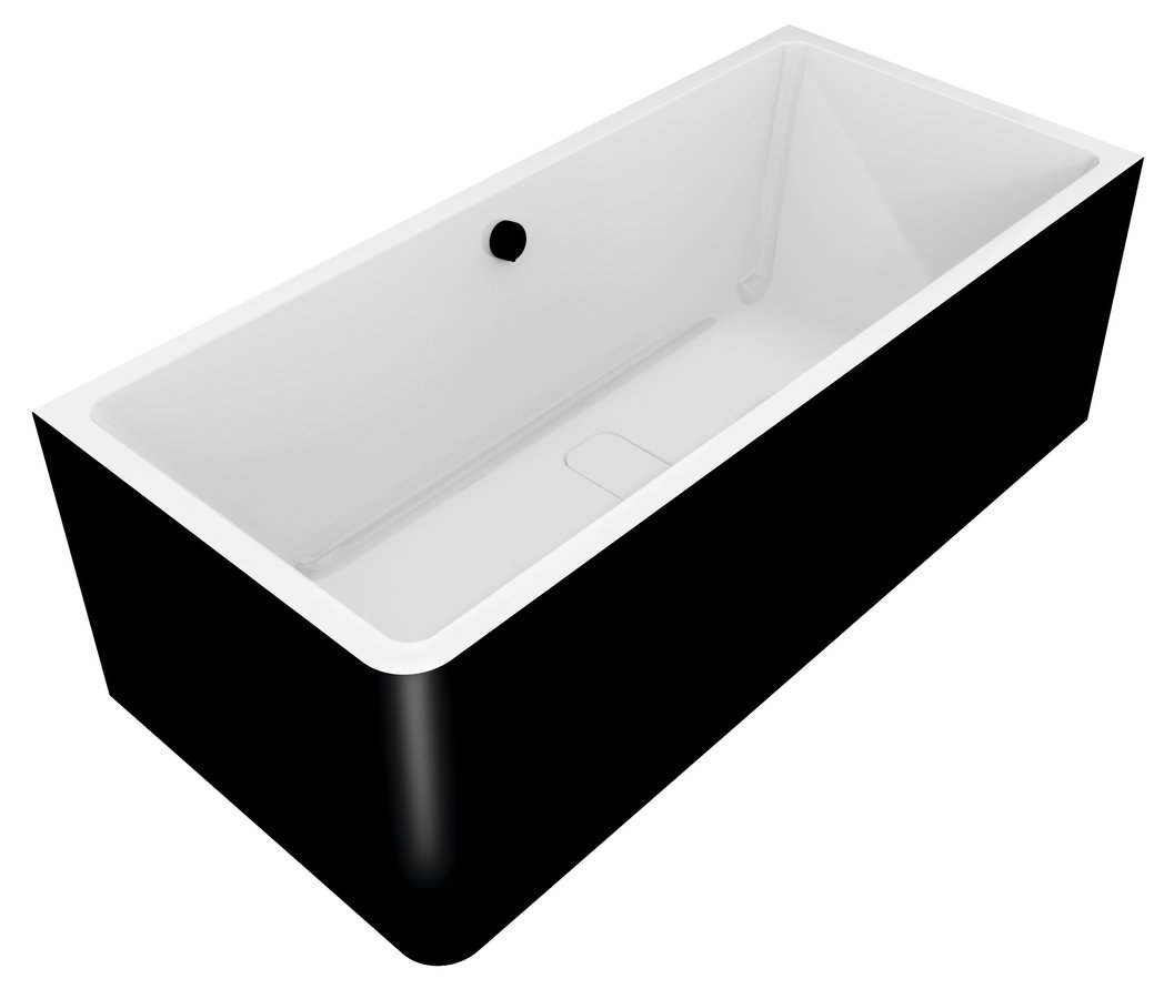 Polysan Marlene Curve ligbad rechts 195x85cm zwart