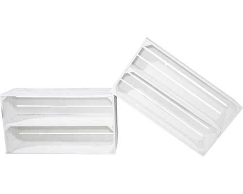 Vintage witte houten doos met plank, 68x40x30 cm