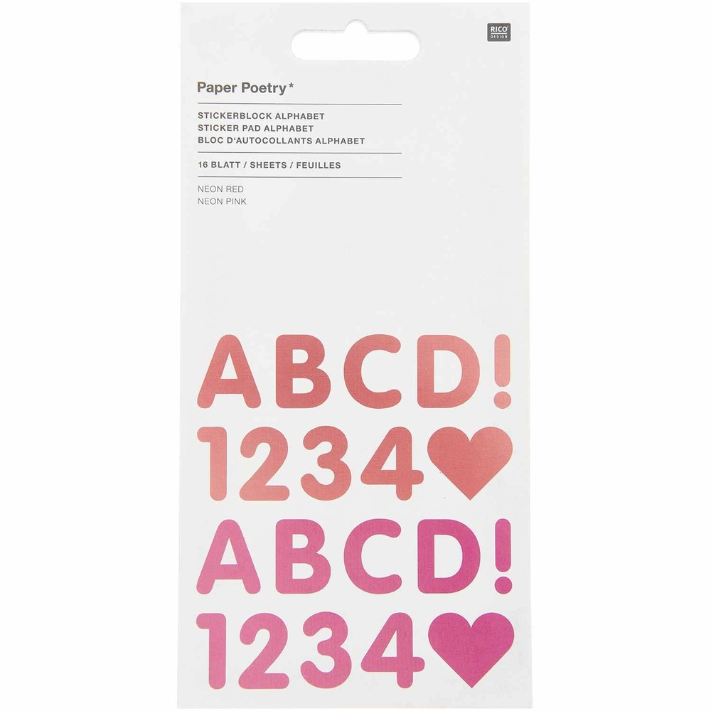 100 autocollants alphabet fluo