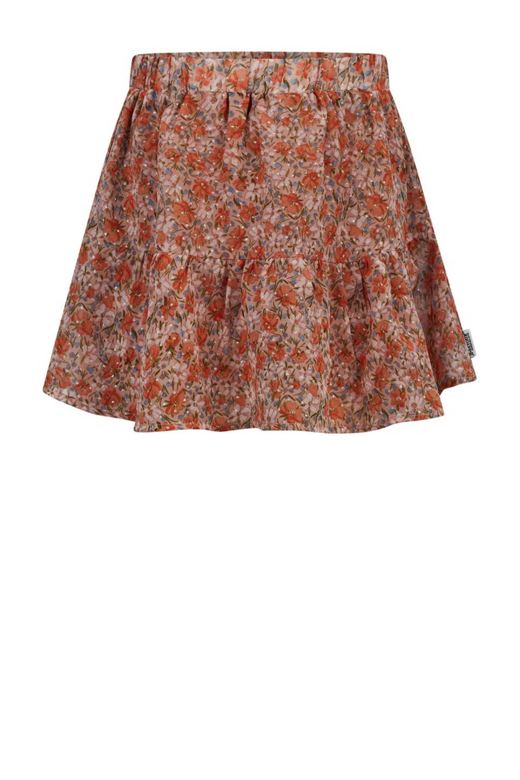 Retour Jeans gebloemde rok Poissy lichtbruin/oranje