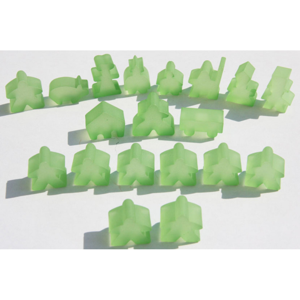 Carcassonne - Set de 19 Meeples- Frozen Vert Clair