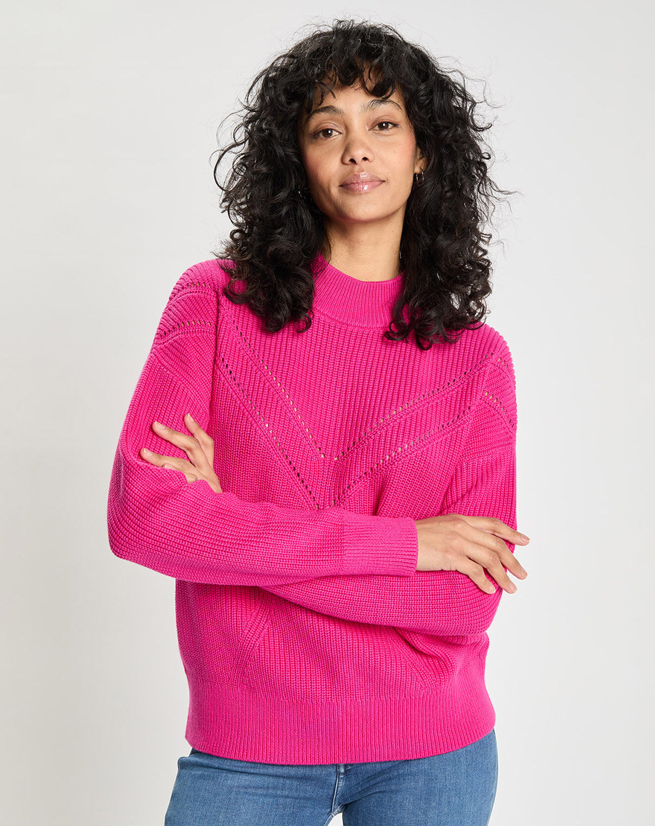 Tommy Hilfiger Pull 100% Coton rose fluo