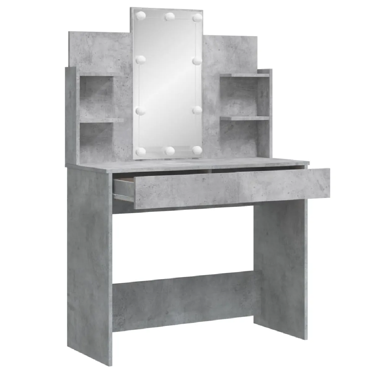 vidaXL Coiffeuse LED avec miroir - Gris béton