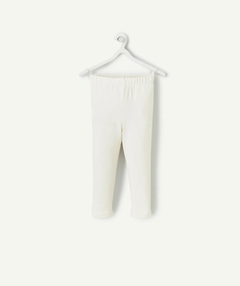 legging fille en coton bio blanc