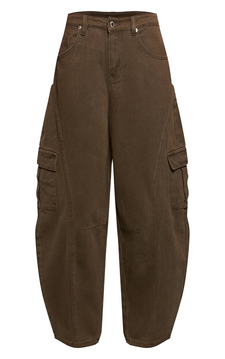 Kaki Délavé Jean Ample À Détail Poches Cargo