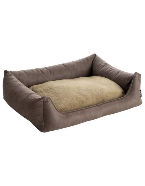 Maxxnobel Orthopedische Sofa Lederlook\/Teddy Taupe - Hondenbank