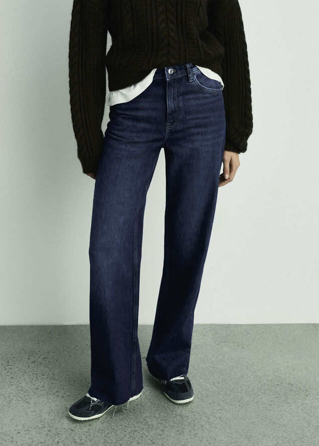 MANGO Danila wideleg high-rise jeans Open blue
