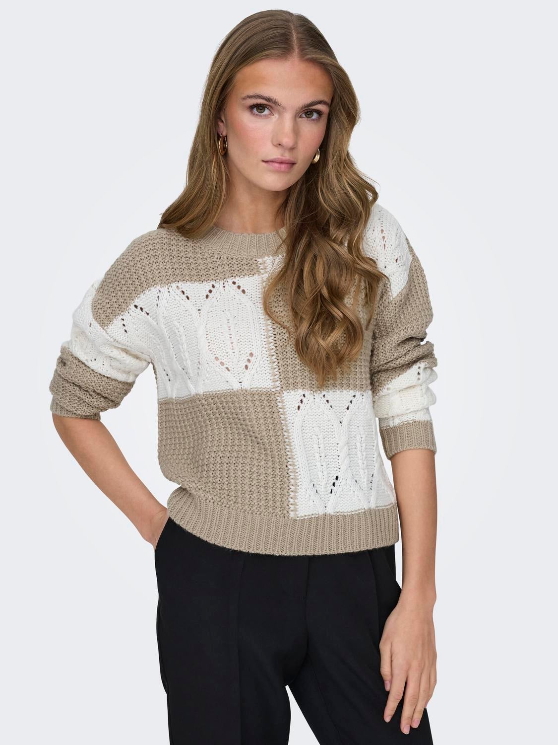 JDYJUSTY Strickpullover Cement