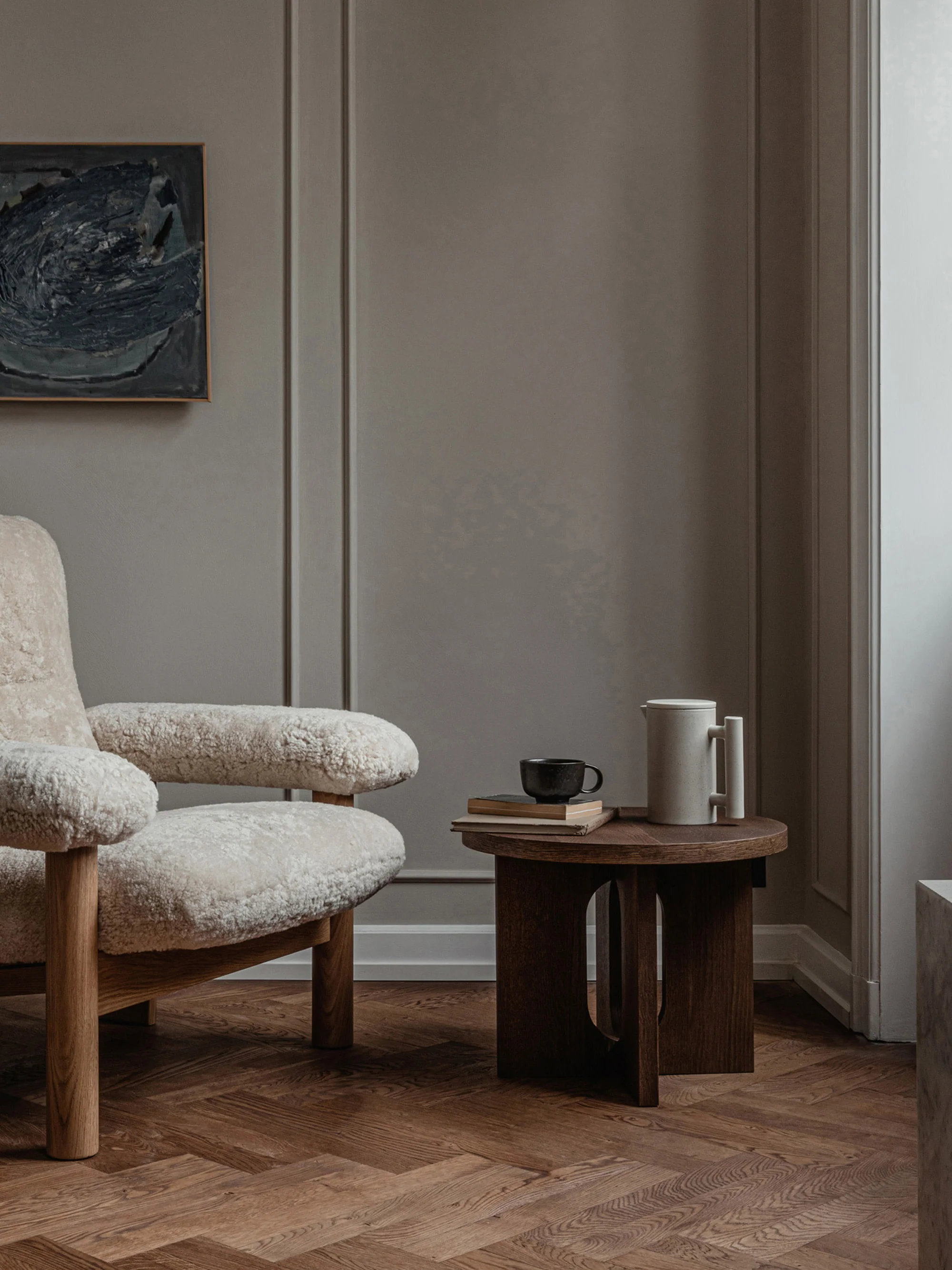 Ronde houten bijzettafel Androgyne