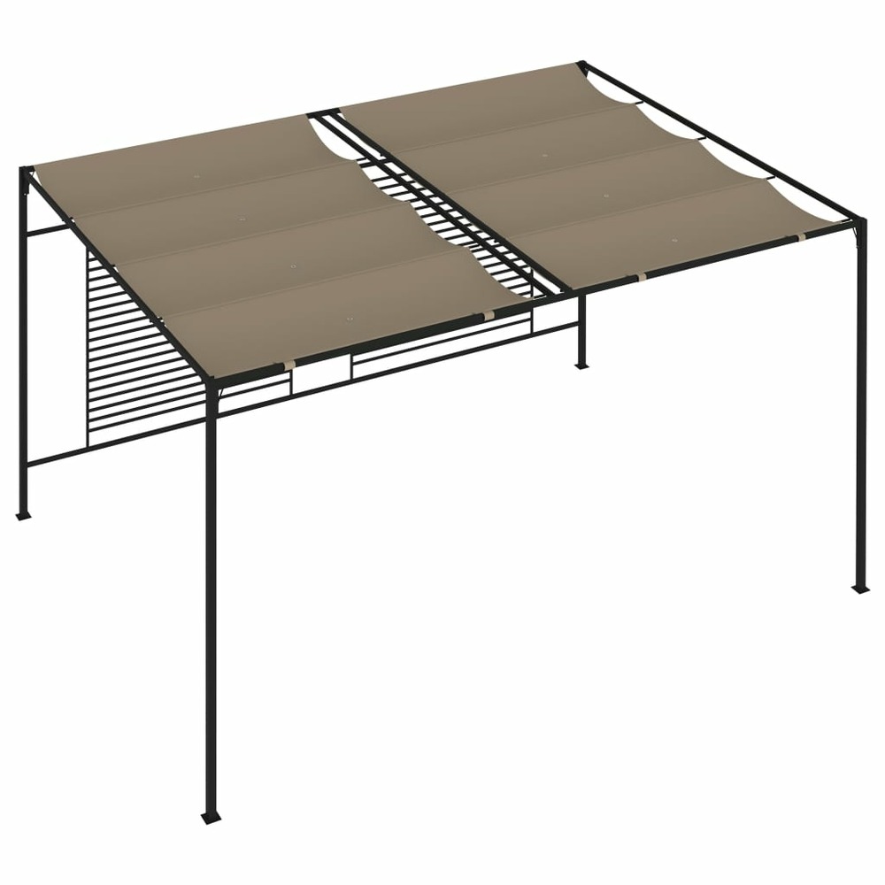 Belvédère avec auvent rétractable 3x4x2,3 m taupe 180 g/m²