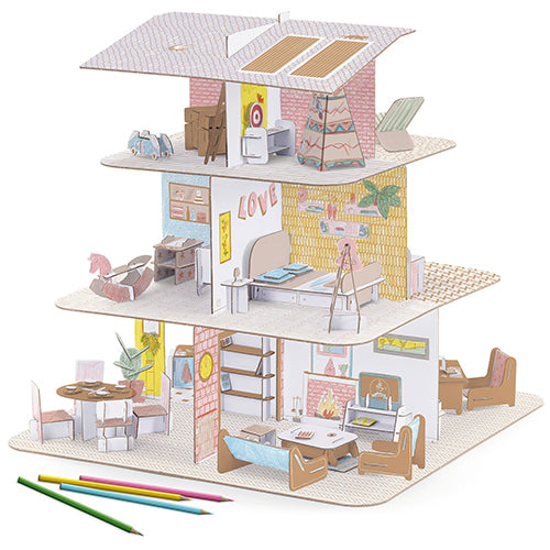 Djeco 3D kleurplaat poppenhuis