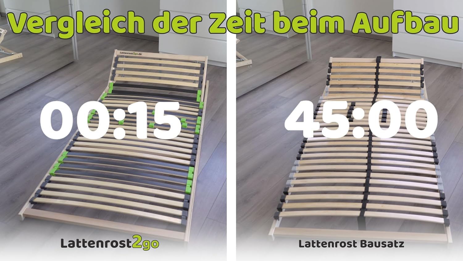 Lattenrost 90x200 cm FixSTAR, Lattenrahmen mit 7 Zonen und 28 flexiblen Federleisten aus Birke-Schichtholz in Duo-Kappen, Rahmen aus Buche - Keine Montage da KEIN BAUSATZ, bis 140 kg belastbar