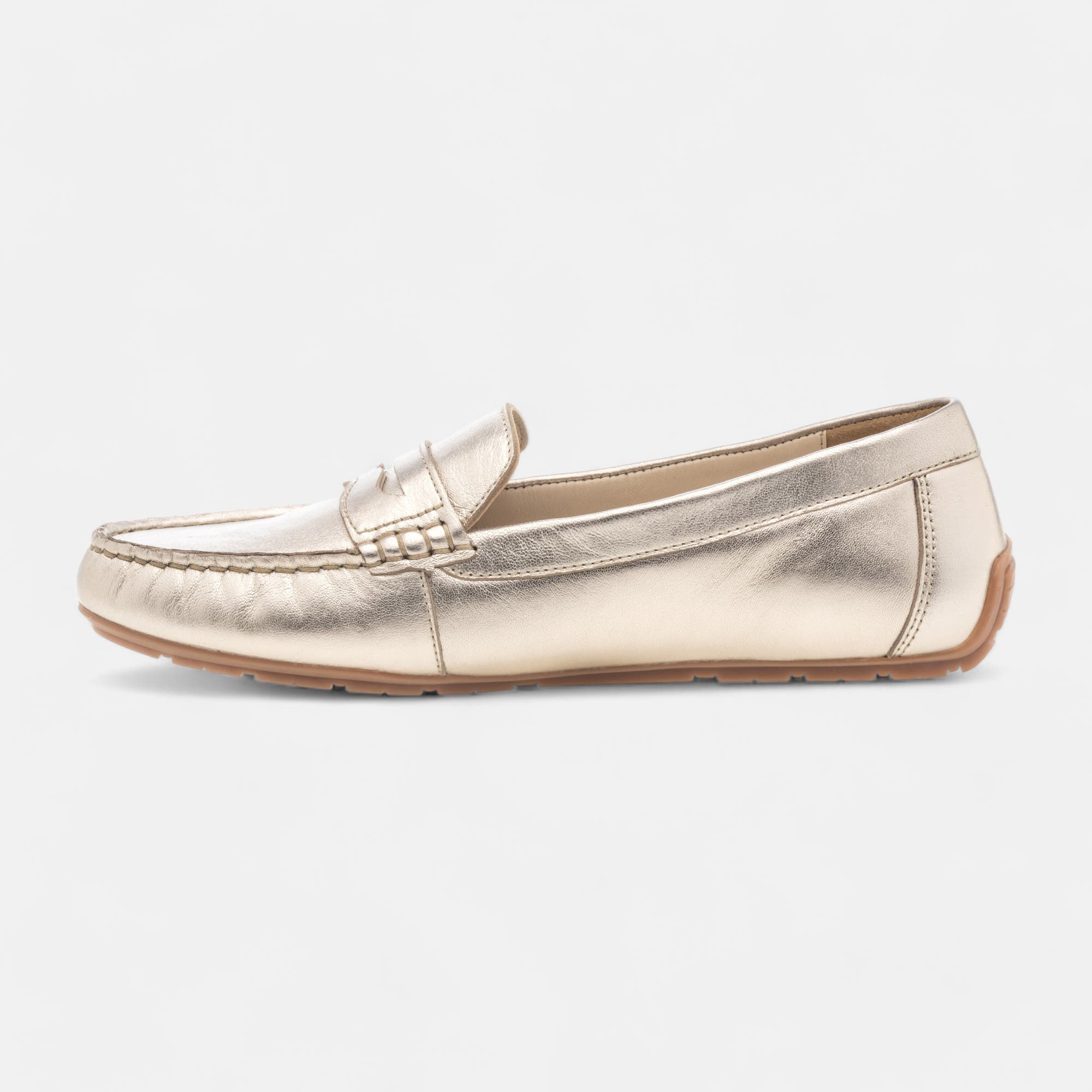 Mocassins Femme en cuir or