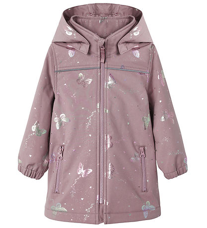Name It Softshelljacke m. Fleece - NmfAlfa08 - Elderberry/BUTTER