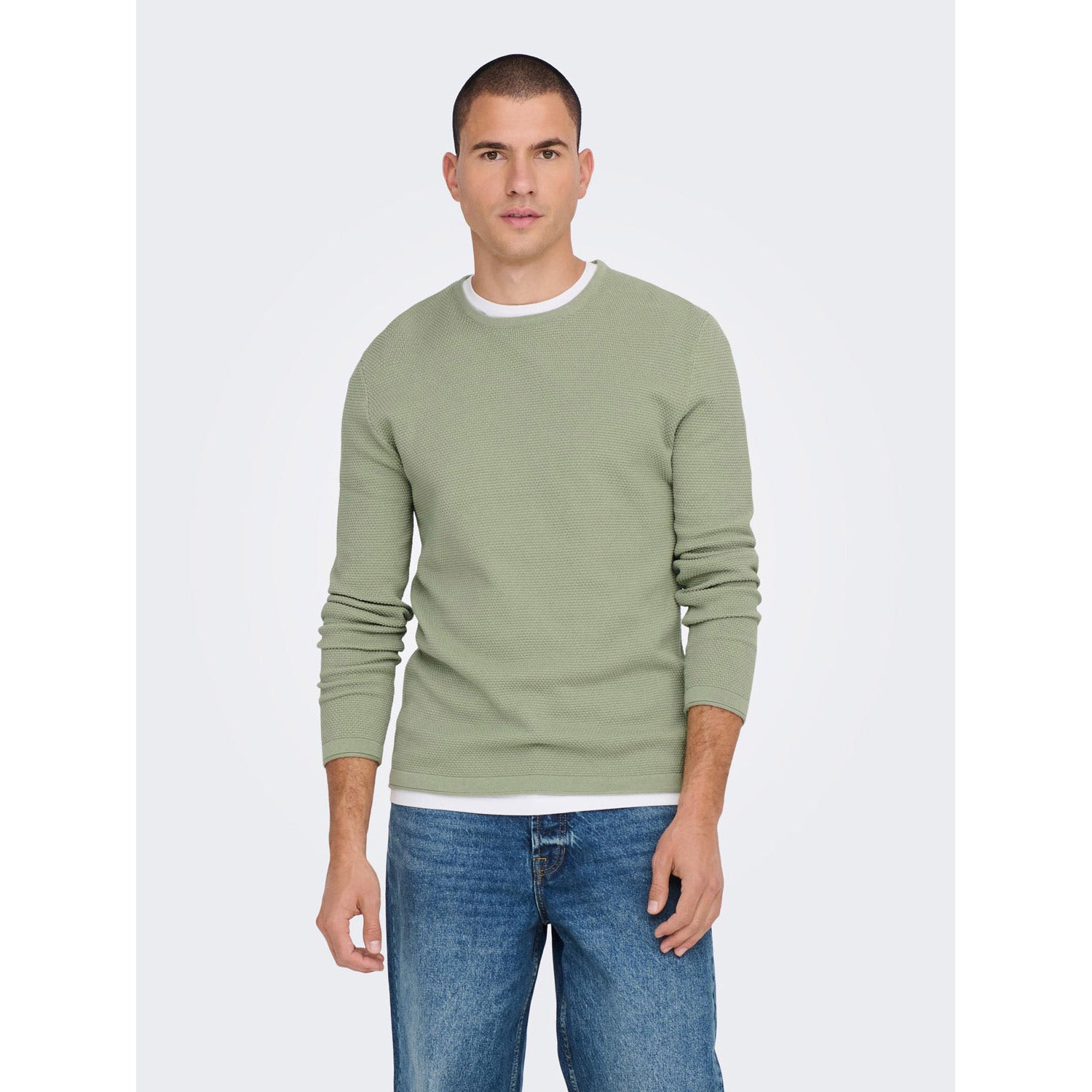 ONLY & Sons  Panter Regular 12 Structuur Crew Knit