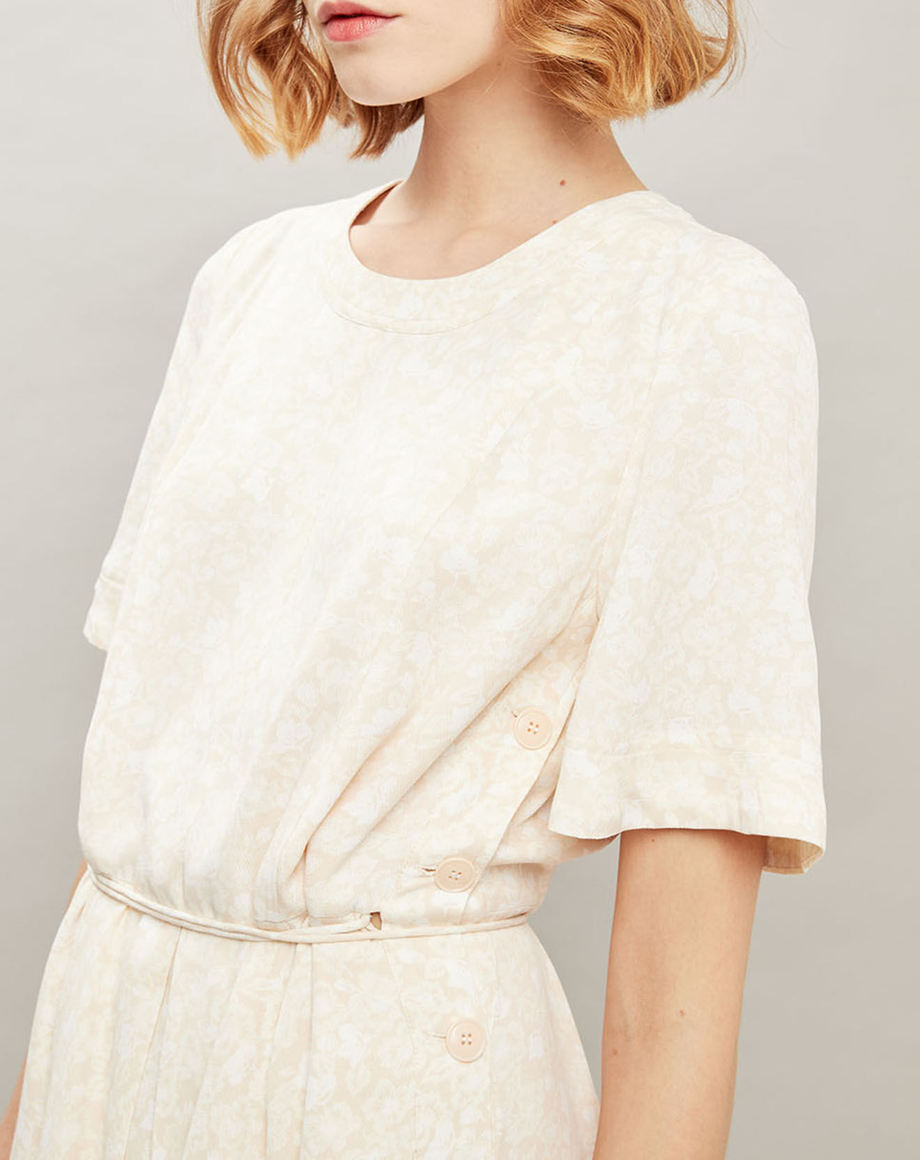 Calvin Klein Robe longue imprimé floral écru/beige