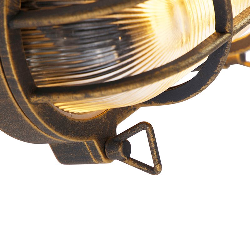 Wand en plafondlamp goud/messing ovaal IP44 - Noutica