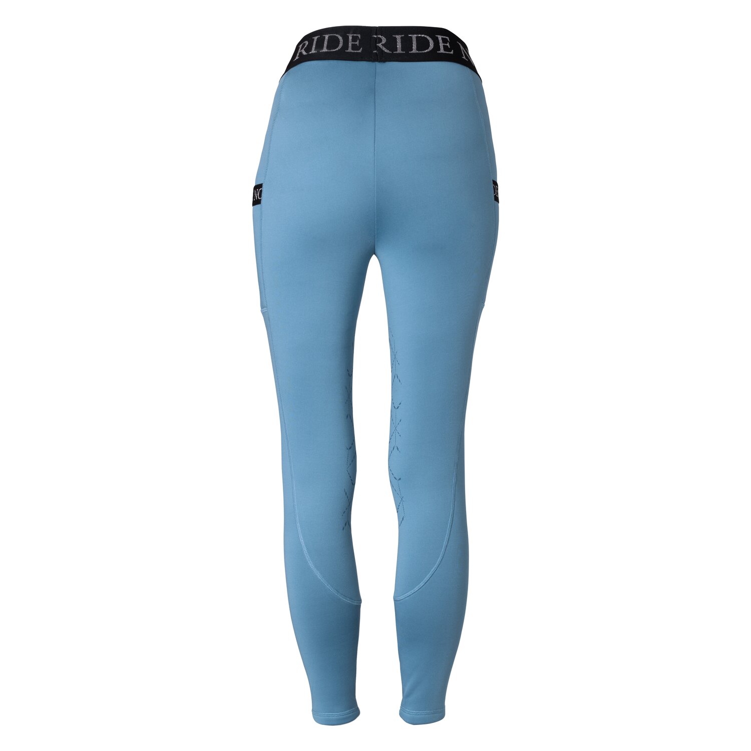 RIDE now Thermo-Reitleggings Grip-Halbbesatz  - sky blue