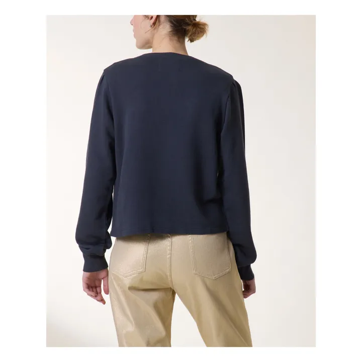Leon & Harper Cardigan Molleton Sensas Coton Bio | Charbon