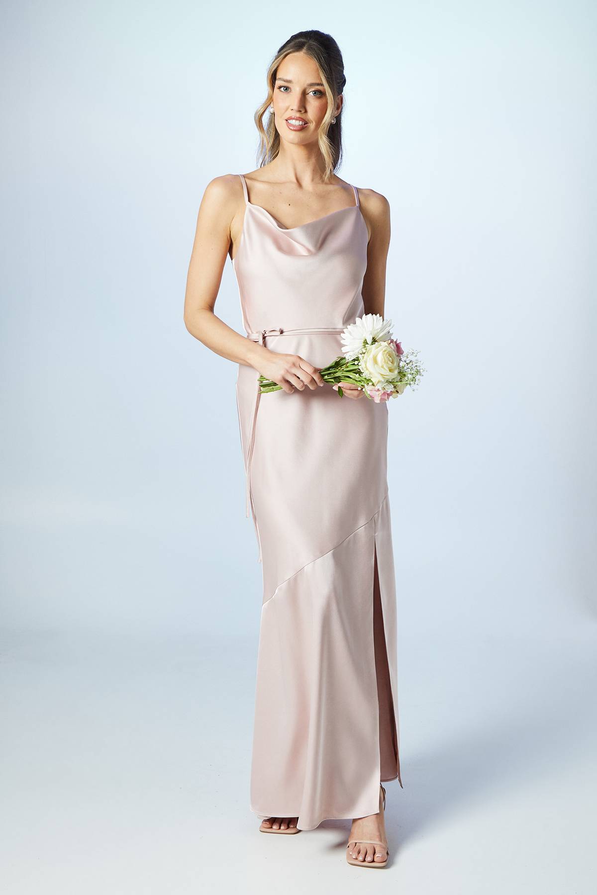 Coast Robe Longue de Demoiselle d'Honneur en Satin à Col Bénitier