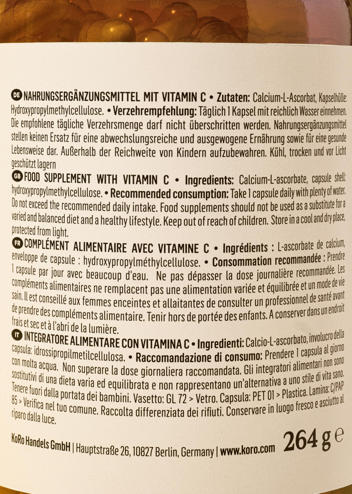 Gepuffertes Vitamin C Kapseln 365 Stück