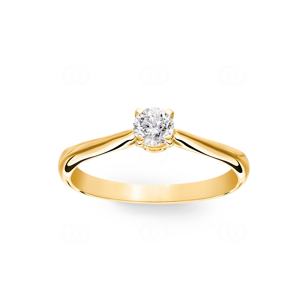 Verlobungsring 750/18 K Gelbgold mit Diamant 0.30 ct H/si