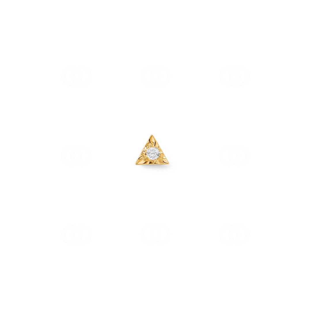 Nasenstecker Winkel 750/18 K Gelbgold mit Diamant 0.01ct H/Si