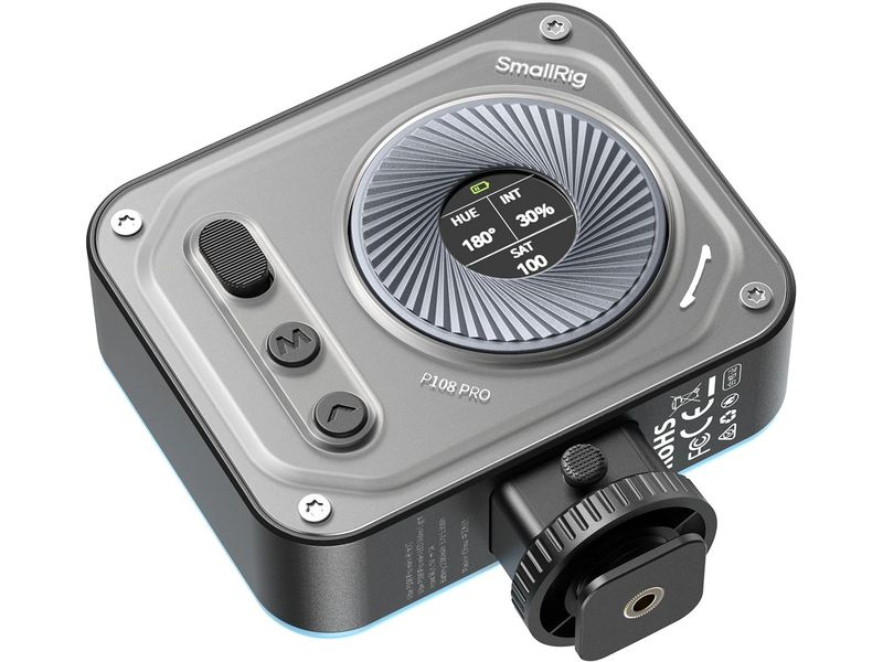 Smallrig Vibe P108 Pro Mini-LED-Videoleuchte Schwarz Simuliert 2500K-6500K Tageslicht und bietet 12 Spezialeffekte