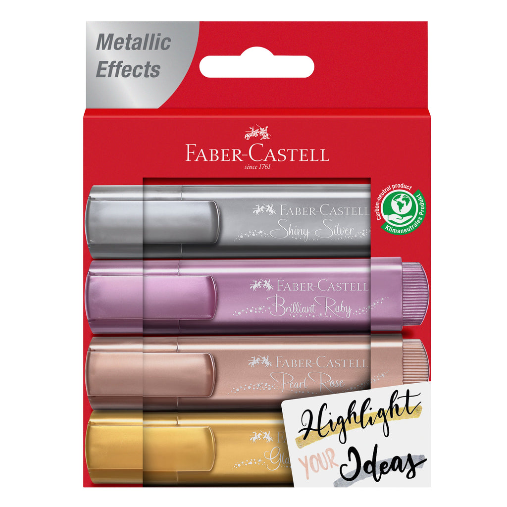 Marcadores Textliner Cores Metálicas 4 unidades Faber Castell