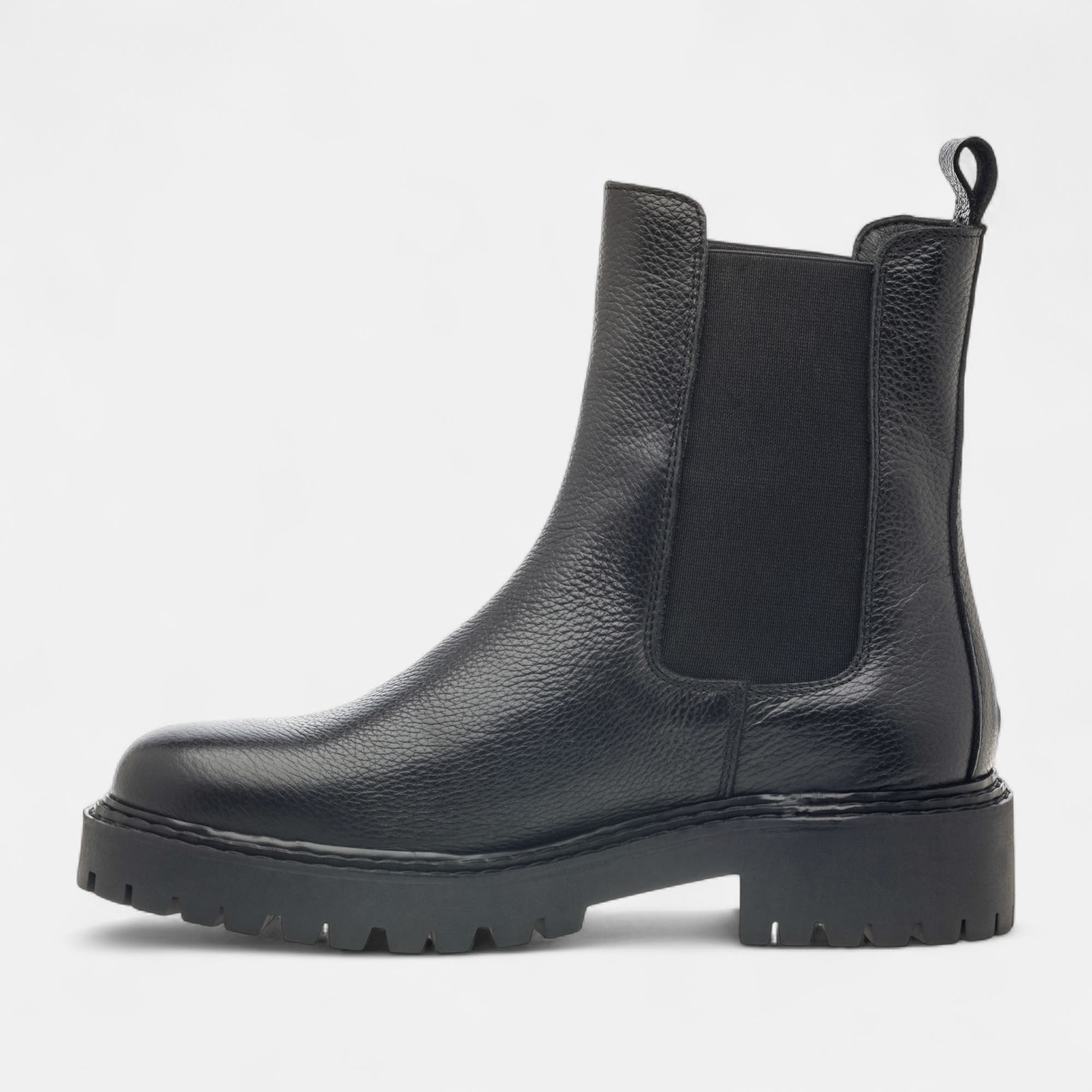 Boots chelsea Femme en cuir noir