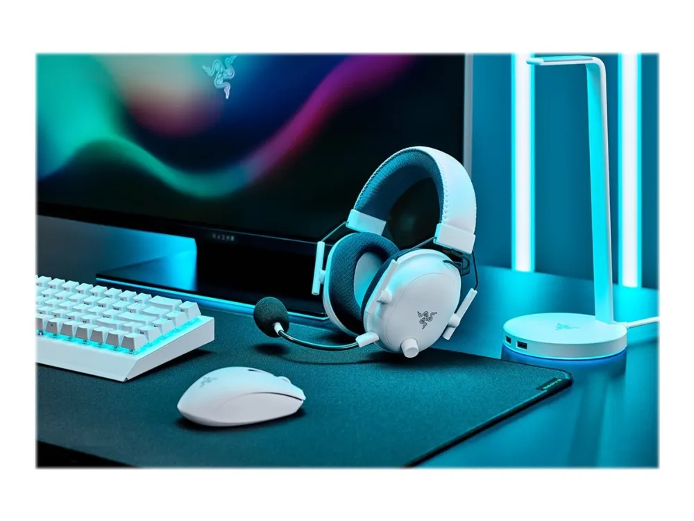 [OUTLET] - Razer BlackShark V2 PRO - 2023 Edition - headset - fuld størrelse - Bluetooth/2,4 GHz radiofrekvens - trådløs - støjisolerende - hvid