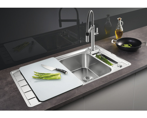 Blanco Axis III 5 S-IF spoelbak, 915 x 510 mm, roestvrij staal, satijnen afwerking, 522103