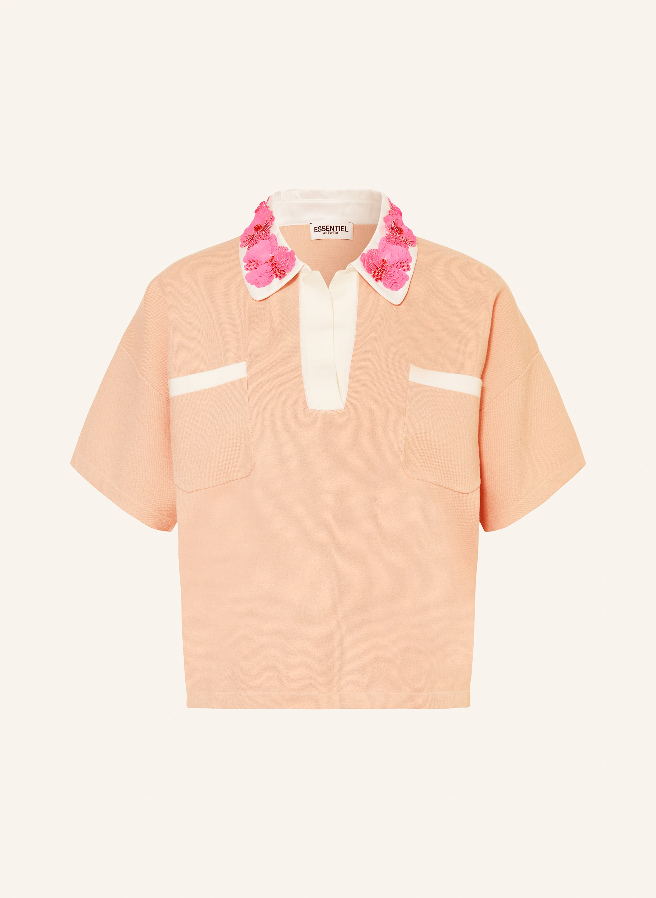 ESSENTIEL ANTWERP Strick-Poloshirt HOISEAU mit Pailletten