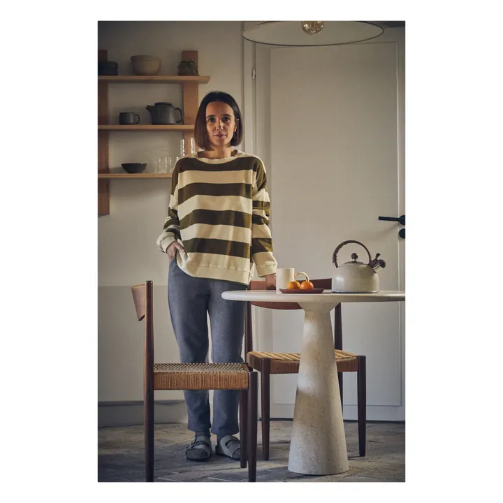 Poudre Organic Sweat Eponge Rayé Acentra - Collection Adulte  | Vert kaki