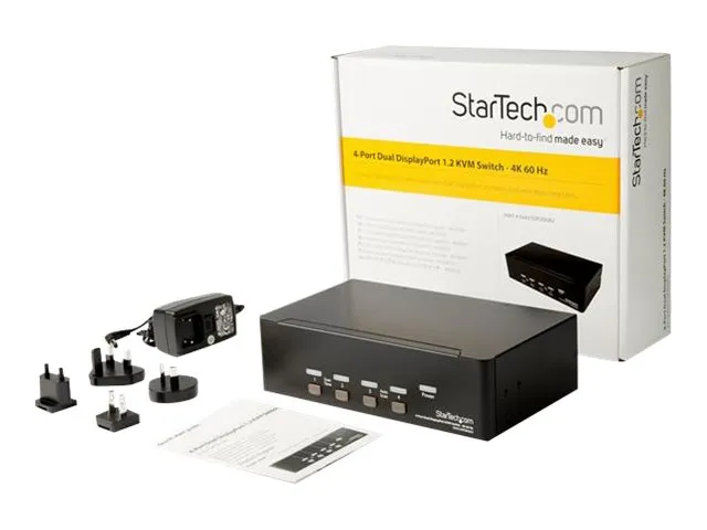 StarTech.com DisplayPort KVM - 4 port - 4K 60Hz - Dual Monitor KVM - DisplayPort Switch - KVM DisplayPort - Desktop KVM Switch (SV431DPDDUA2) - KVM / audio / USB switch - 4 x KVM / audio / USB - 1 lokalbruger - monterbar på stativ, desktop