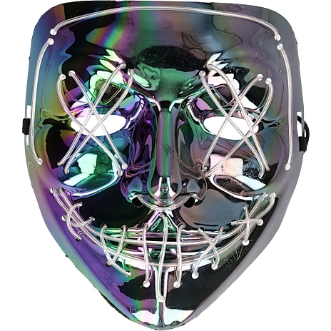 Halloween maske med LED - flere varianter - assorteret