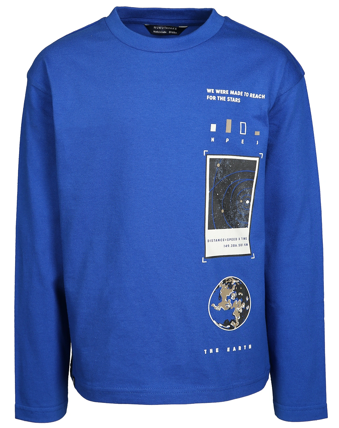 Langarm-Shirt THE EARTH in indigoblau