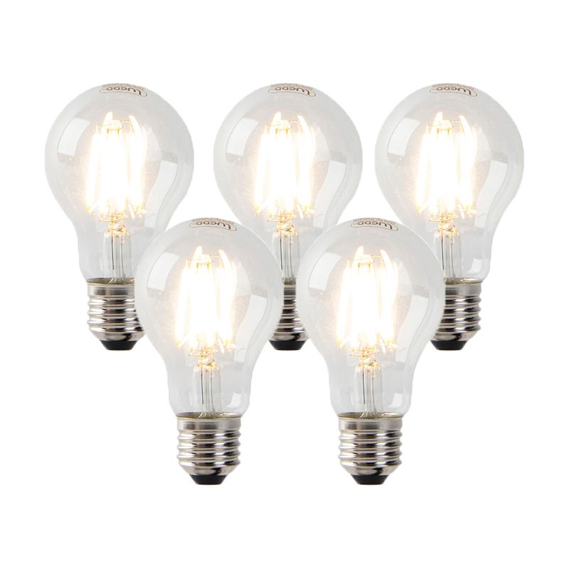 Set van 5 dimbare E27 LED lampen helder 7W 806 lm 2700K