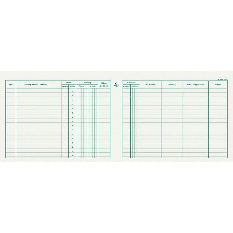 Carnet de bord suivi des déplacements Exacompta 5090E